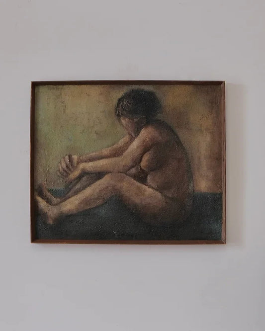 SIGNED NUDE ITALIAN OIL PAINTING