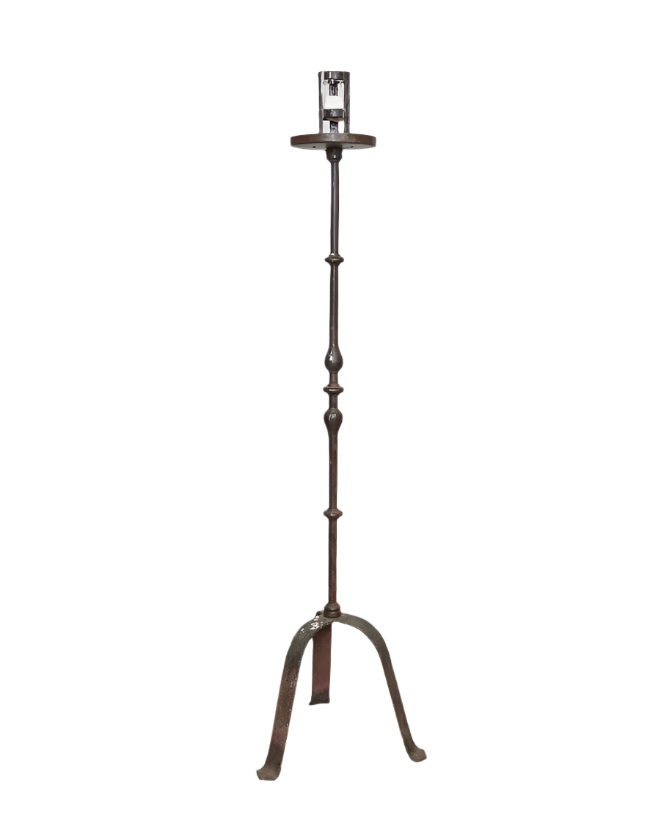 HAND FORGED IRON CANDLE HOLDER