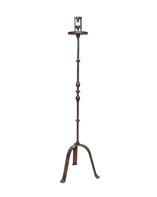 HAND FORGED IRON CANDLE HOLDER