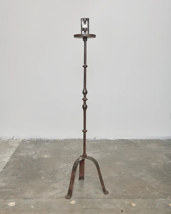 HAND FORGED IRON CANDLE HOLDER