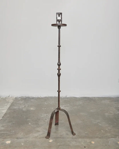 HAND FORGED IRON CANDLE HOLDER