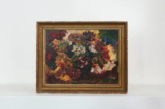 FLOWER OIL ON CANVAS SIGNED PAINTING