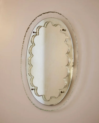 HANDCARVED SCALLOPED MIRROR
