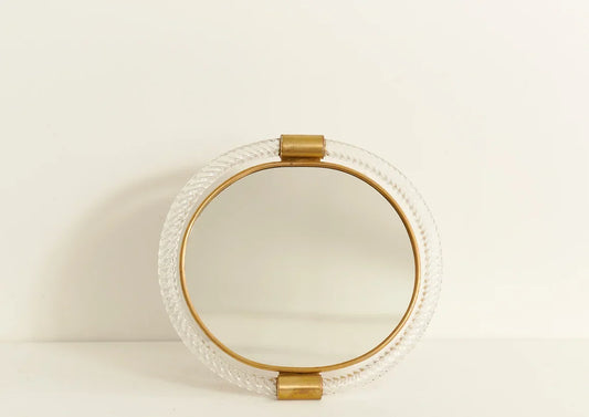 MURANO GLASS AND GILDED BRONZE MIRROR