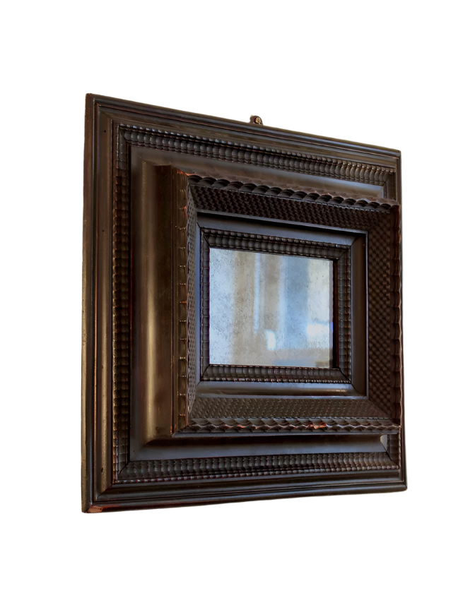 SMALL DUTCH MIRROR w. DEEP EBONIZED FRAME