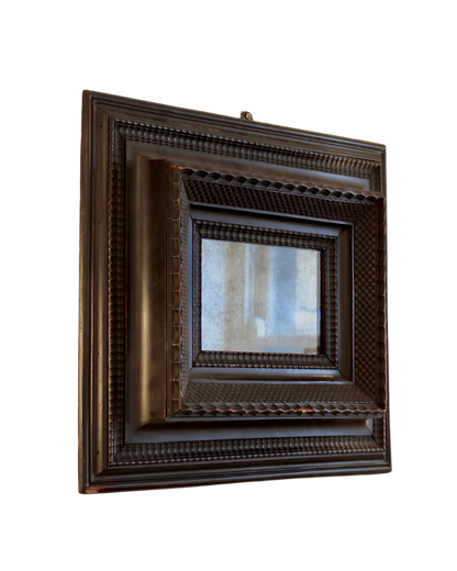 SMALL DUTCH MIRROR w. DEEP EBONIZED FRAME
