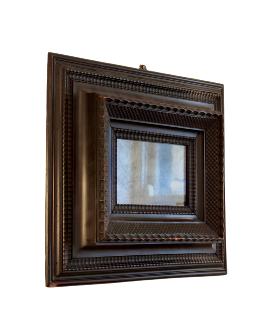 SMALL DUTCH MIRROR w. DEEP EBONIZED FRAME