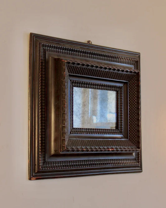SMALL DUTCH MIRROR w. DEEP EBONIZED FRAME