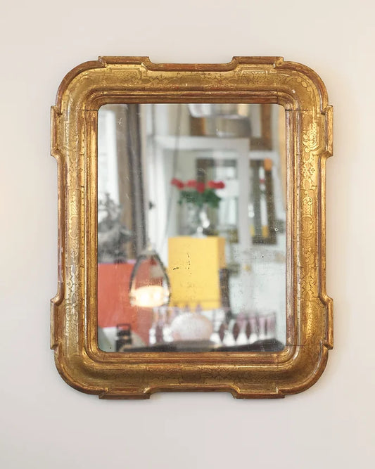 GEOMETRIC LOUIS PHILIPPE SALON FINELY GILDED MIRROR