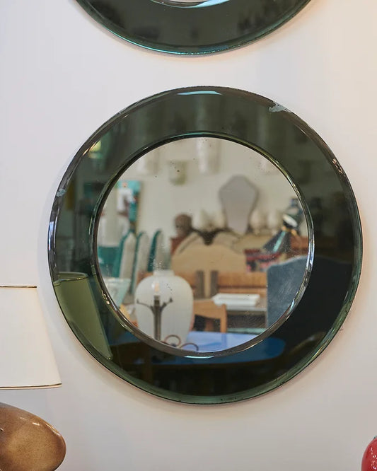 GREEN GLASS FRAMED MIRRORS