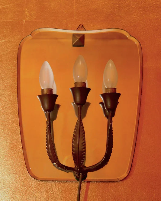 BRONZE MIRROR SCONCE