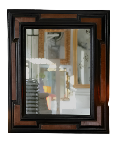 DUTCH BAROQUE PERIOD MIRROR w. EBONIZED FRAME