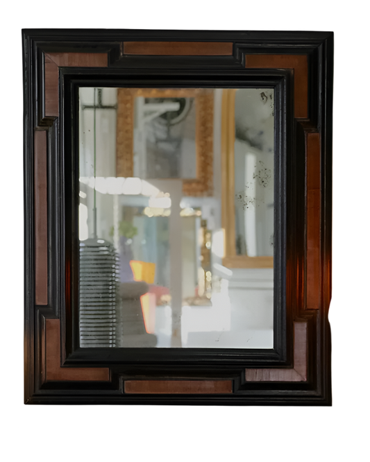 DUTCH BAROQUE PERIOD MIRROR w. EBONIZED FRAME