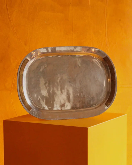 CAST ALUMINIUM TRAY w. BRASS DETAIL
