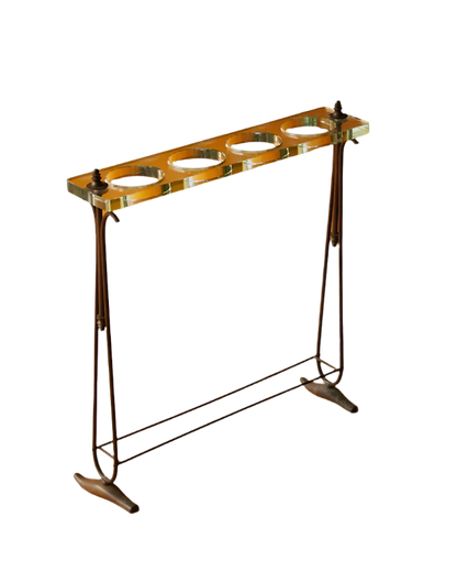 CRISTAL UMBRELLA STAND w. BRASS BASE