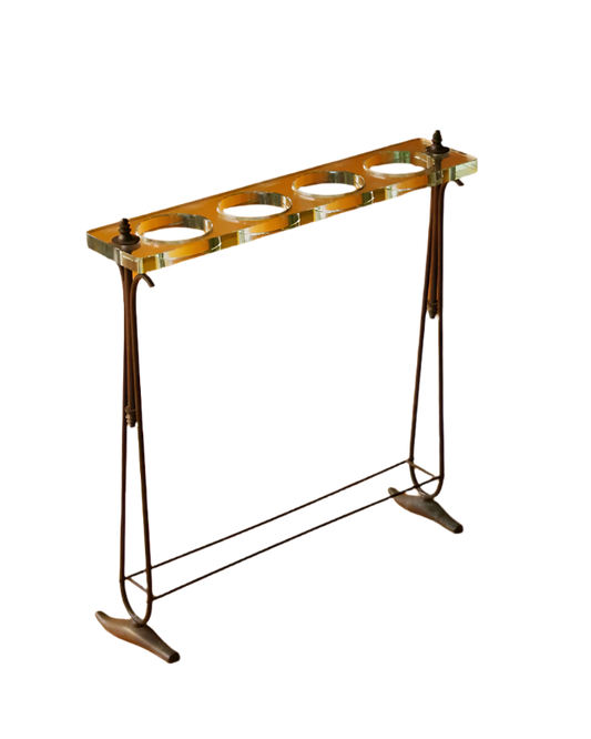 CRISTAL UMBRELLA STAND w. BRASS BASE