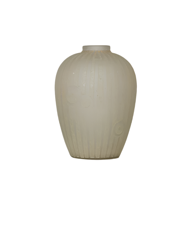 ART DECO DEEP ETCHED GLASS VASE
