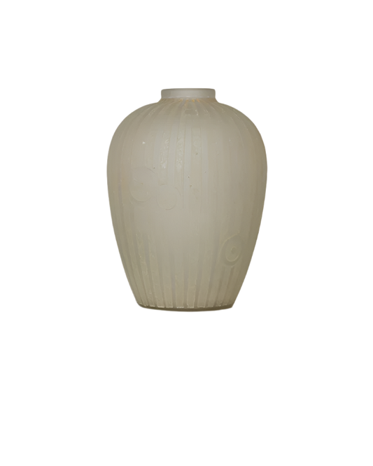 ART DECO DEEP ETCHED GLASS VASE