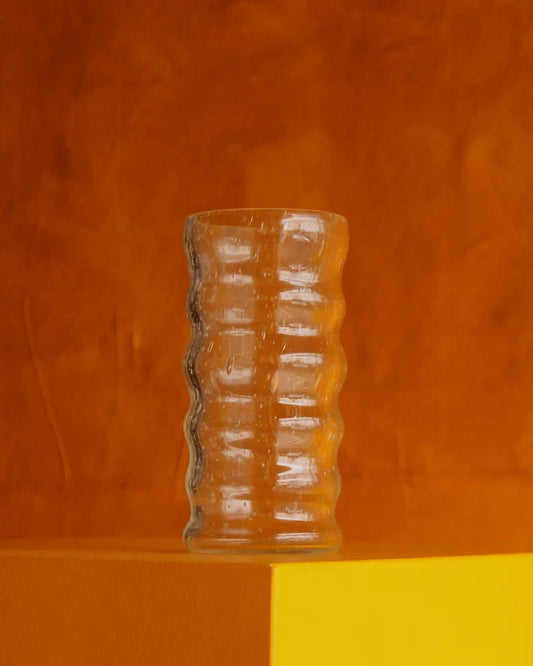SET OF FOUR CURVED SEEDED GLASSES