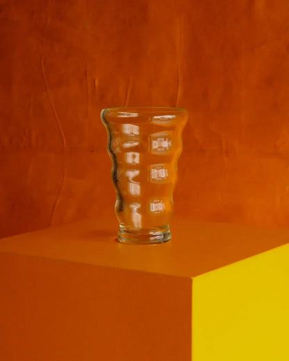 SET OF SIX TAPERED CURVED GLASSES