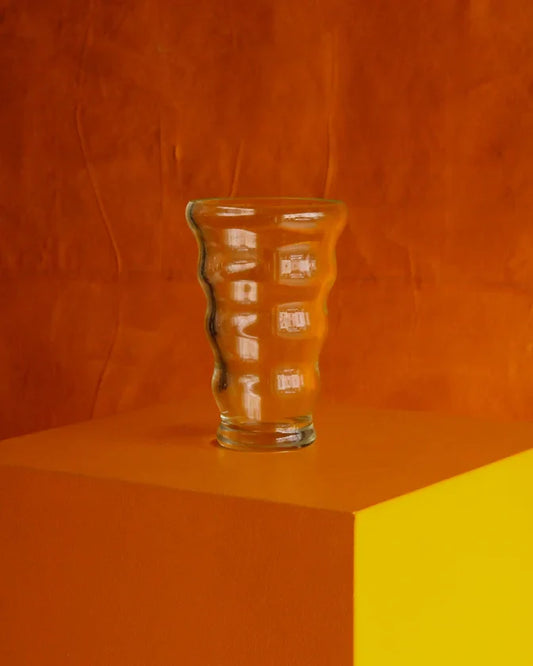 SET OF SIX TAPERED CURVED GLASSES