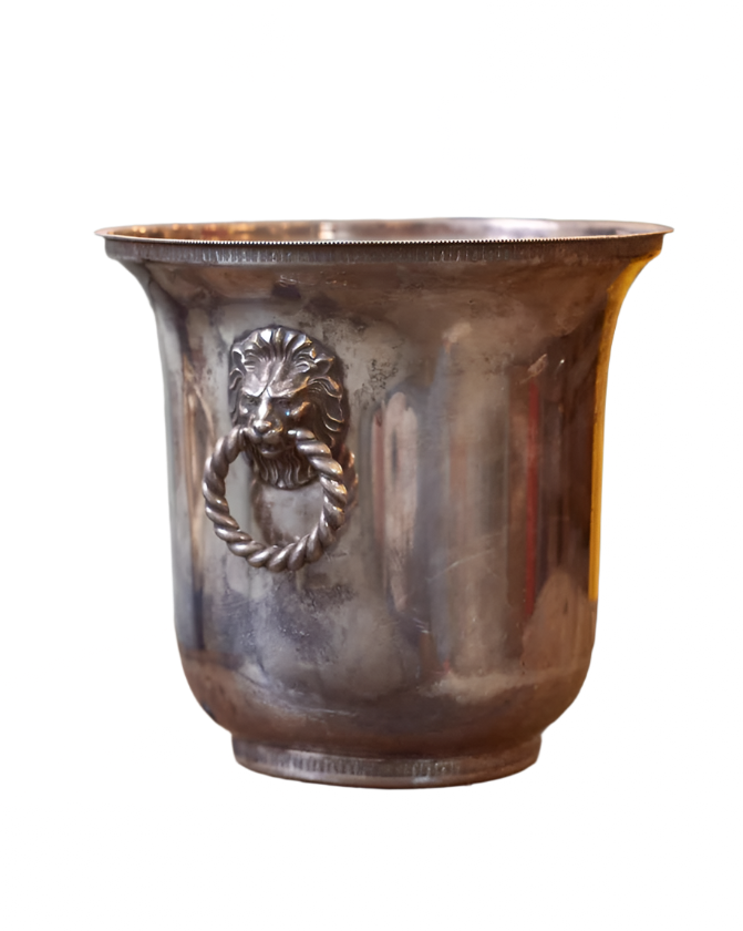 SILVER LION'S HEAD ICE BUCKET