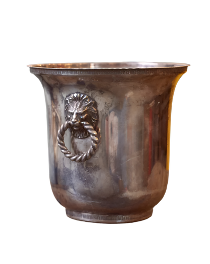 SILVER LION'S HEAD ICE BUCKET