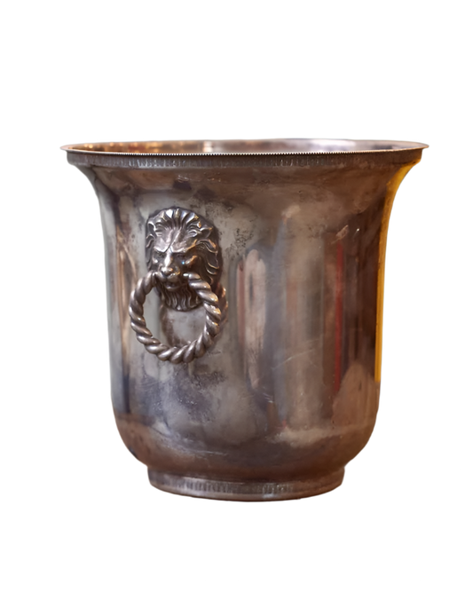 SILVER LION'S HEAD ICE BUCKET
