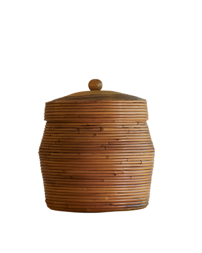 HAND COILED ROTIN BASKET