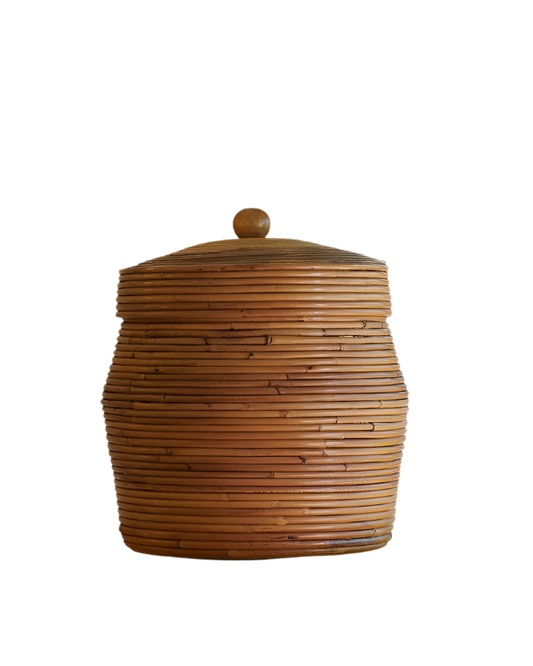 HAND COILED ROTIN BASKET