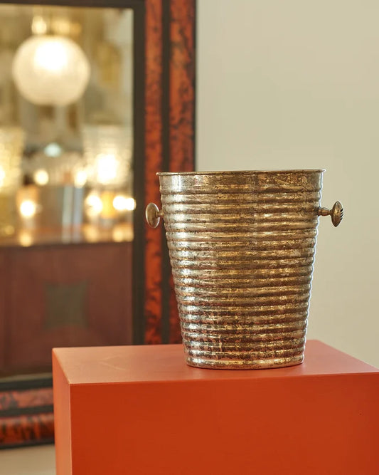 SILVER-PLATED RIPPED CHAMPAGNE BUCKET