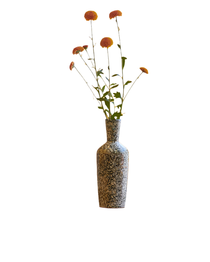 CERAMIC GREEN SPECKLED VASE
