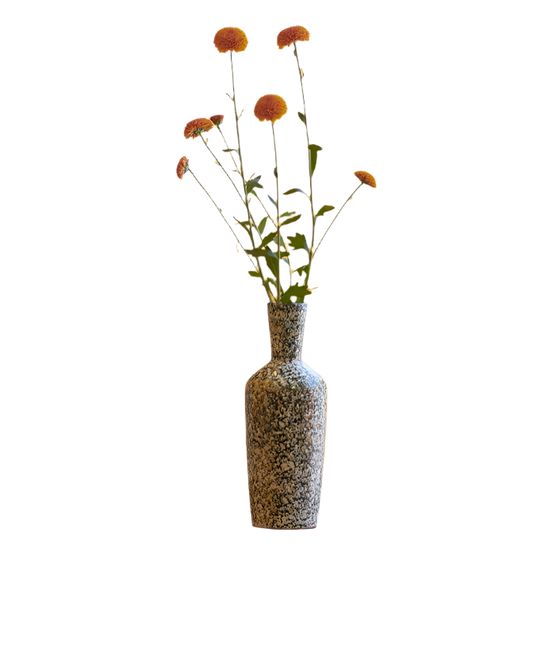 CERAMIC GREEN SPECKLED VASE