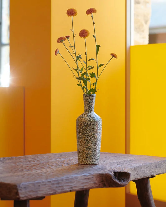 CERAMIC GREEN SPECKLED VASE