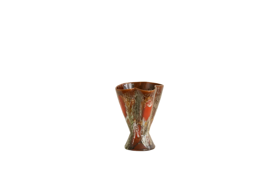 CERAMIC GLAZED AND TEXTURED VASE