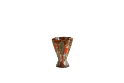 CERAMIC GLAZED AND TEXTURED VASE