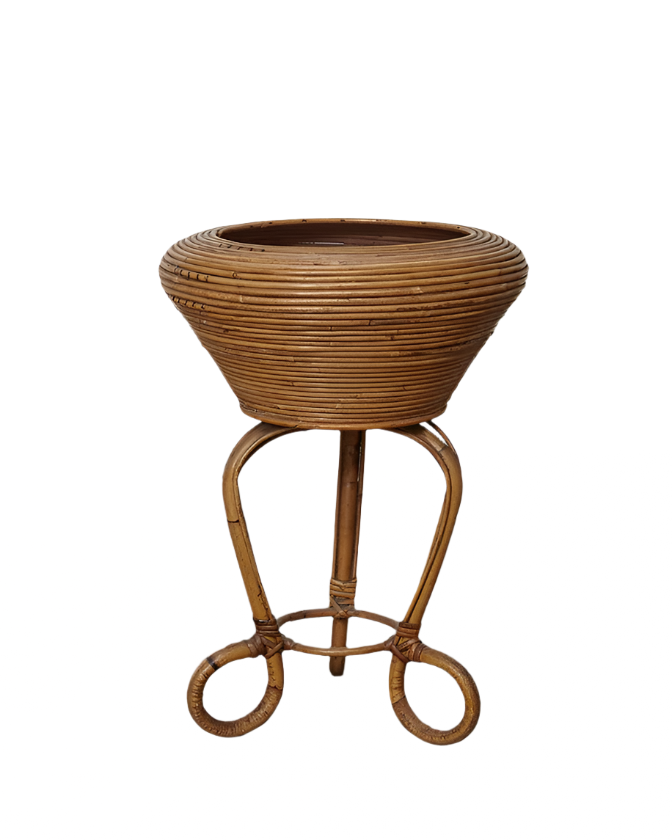 CANE FLOOR BASKET w. STAND