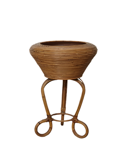 CANE FLOOR BASKET w. STAND