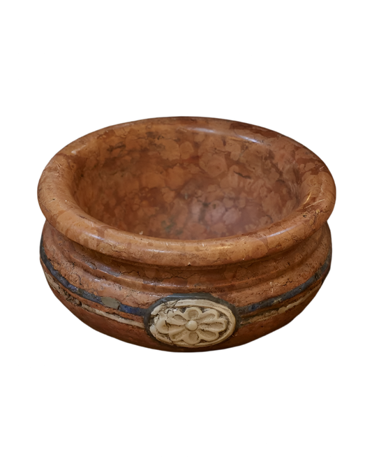 MARBLE BOWL w. FLORAL STRIPE