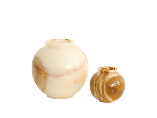 PAIR OF ONYX VASES