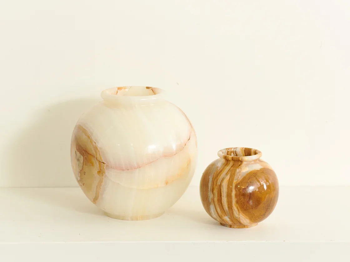 PAIR OF ONYX VASES