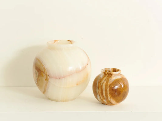 PAIR OF ONYX VASES