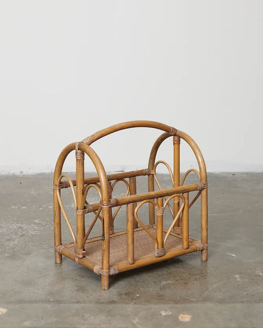 HEART BAMBOO MAGAZINE RACK