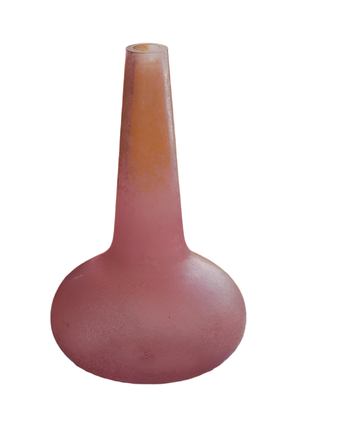 FROSTED PINK TAPERED VASE