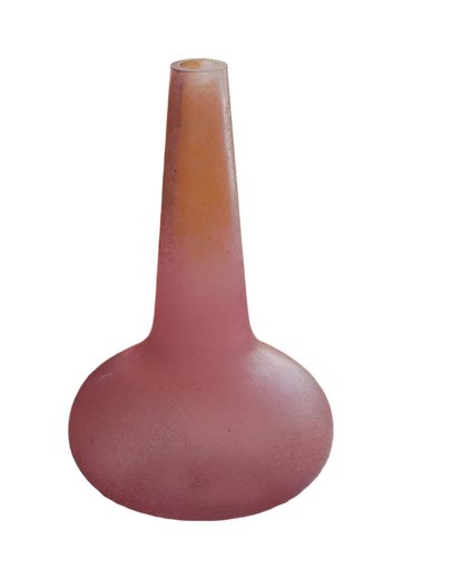 FROSTED PINK TAPERED VASE