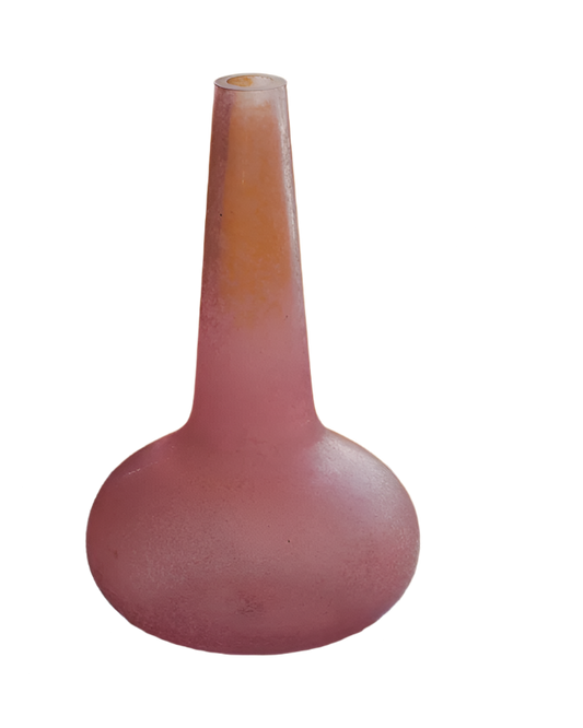 FROSTED PINK TAPERED VASE