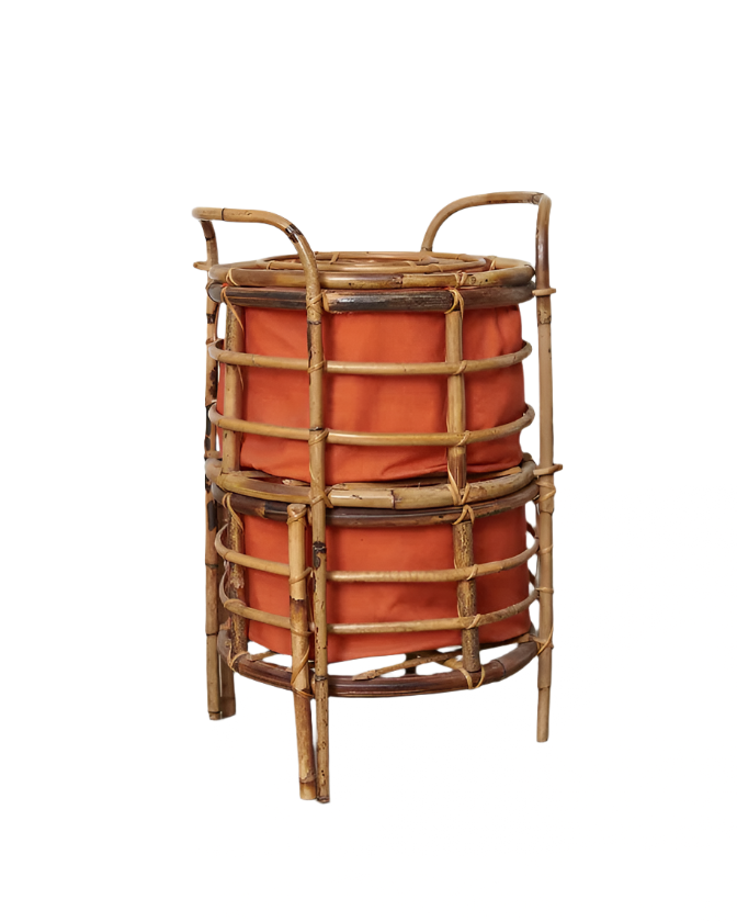 SECTIONAL RATTAN LAUNDRY BASKET