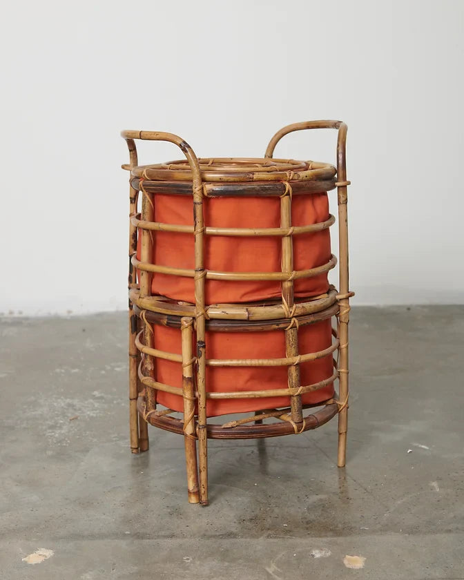 SECTIONAL RATTAN LAUNDRY BASKET