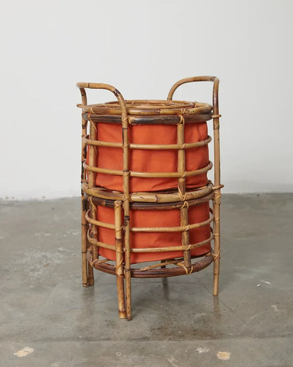 SECTIONAL RATTAN LAUNDRY BASKET