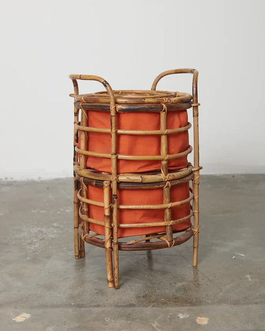 SECTIONAL RATTAN LAUNDRY BASKET